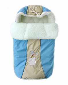 Конверт меховой Снежинка, голубой (Золотой Гусь, 12002-z)